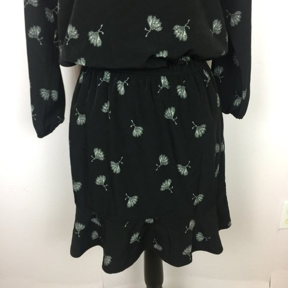 JOIE Womens Floral Long Sleeve V Neck Short Sheath Dress